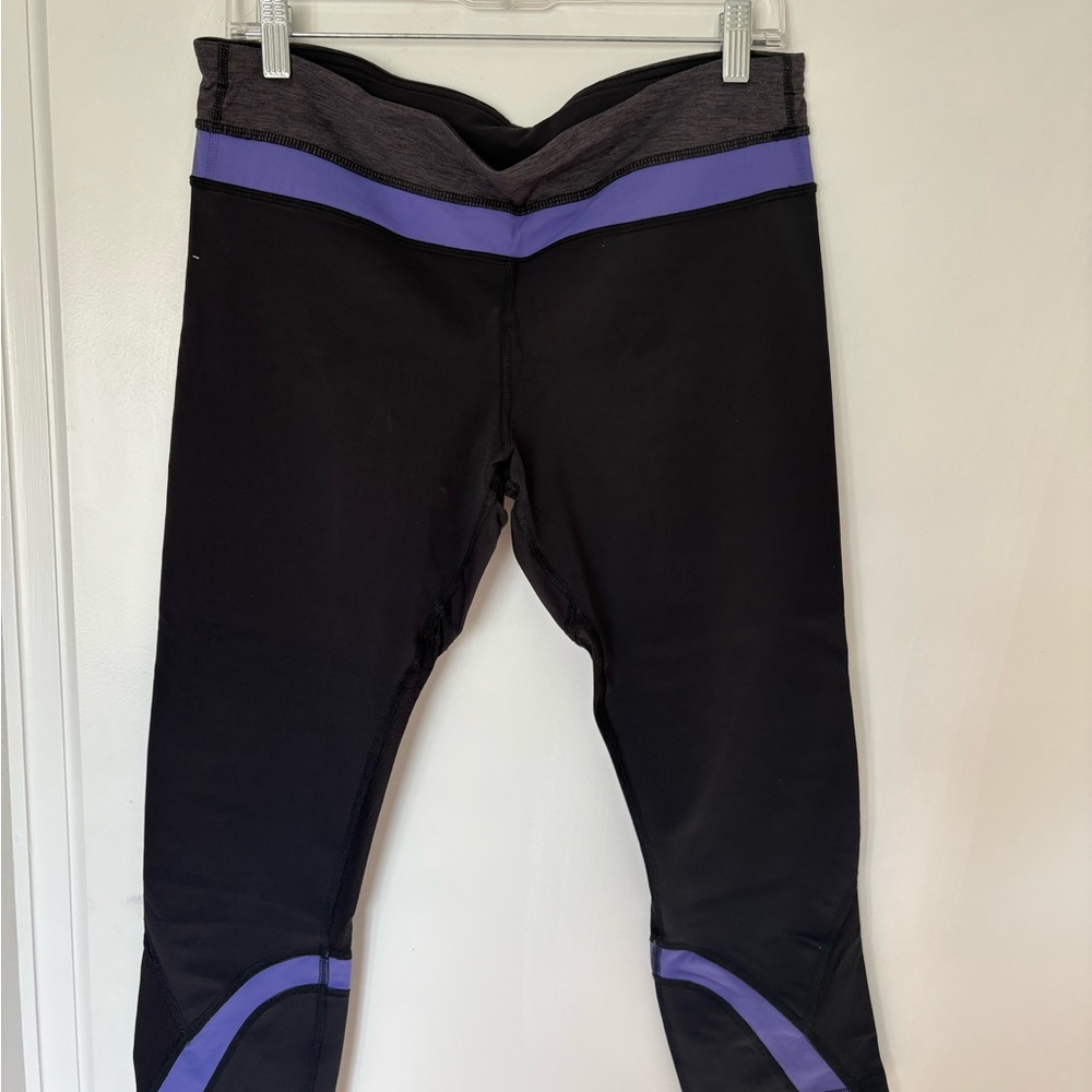 Lululemon Athletica Black and Purple Performance Leggings